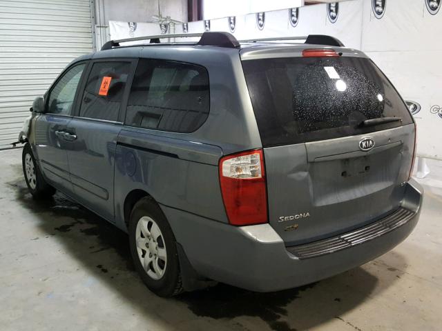 KNDMB233776171736 - 2007 KIA SEDONA EX BLUE photo 3