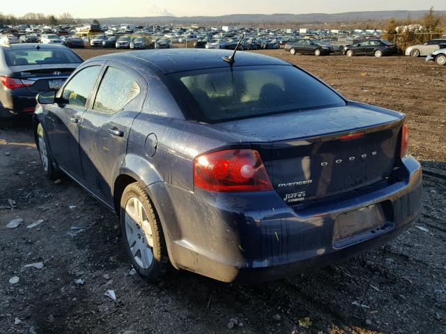 1C3CDZAB9DN729830 - 2013 DODGE AVENGER SE BLUE photo 3