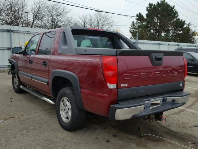 3GNEC12T64G130416 - 2004 CHEVROLET AVALANCHE MAROON photo 3