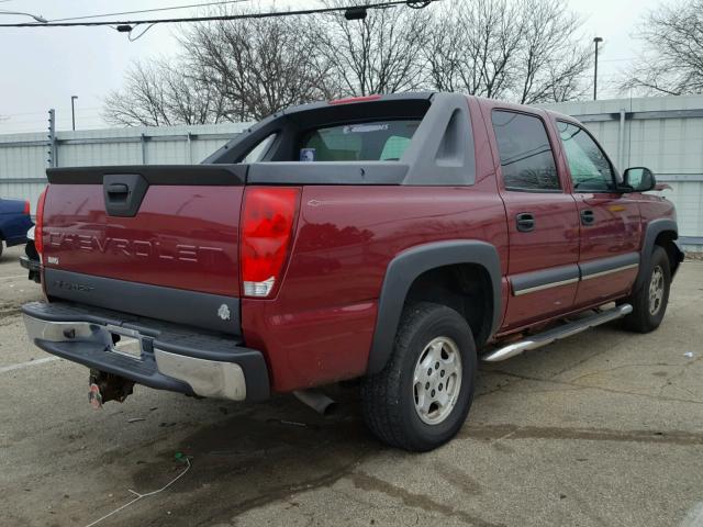 3GNEC12T64G130416 - 2004 CHEVROLET AVALANCHE MAROON photo 4
