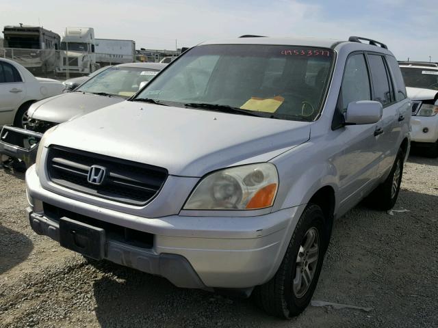 2HKYF18523H577806 - 2003 HONDA PILOT EXL SILVER photo 2