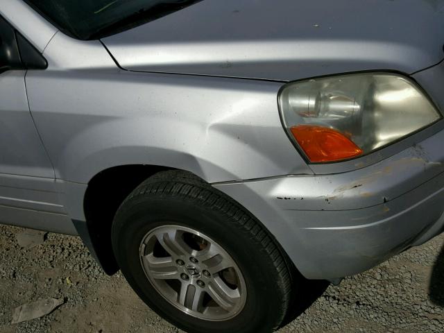 2HKYF18523H577806 - 2003 HONDA PILOT EXL SILVER photo 9