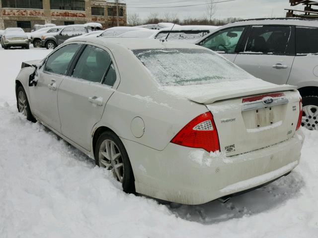 3FAHP0CG3AR381650 - 2010 FORD FUSION SEL WHITE photo 3