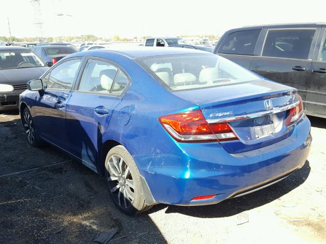 19XFB2F9XFE046649 - 2015 HONDA CIVIC EXL 蓝色 照片 3