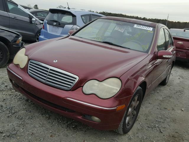 WDBRF64J82E007746 - 2002 MERCEDES-BENZ C 320 MAROON photo 2