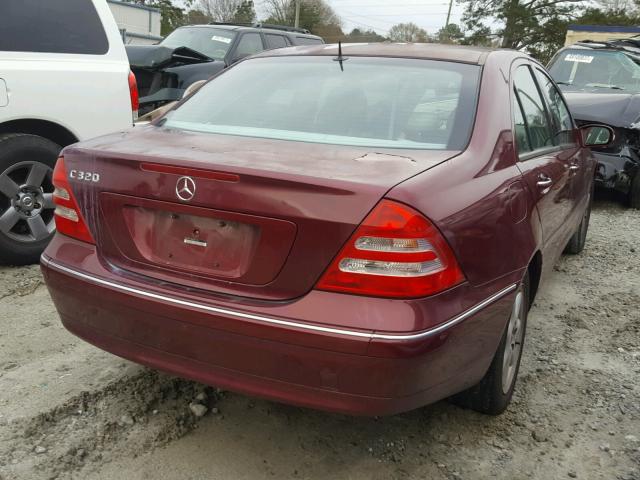 WDBRF64J82E007746 - 2002 MERCEDES-BENZ C 320 MAROON photo 4