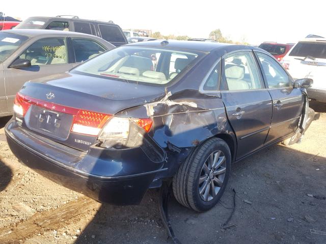 KMHFC46F89A363931 - 2009 HYUNDAI AZERA SE BLUE photo 4