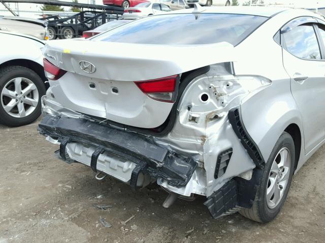 5NPDH4AE1FH556602 - 2015 HYUNDAI ELANTRA SE SILVER photo 9