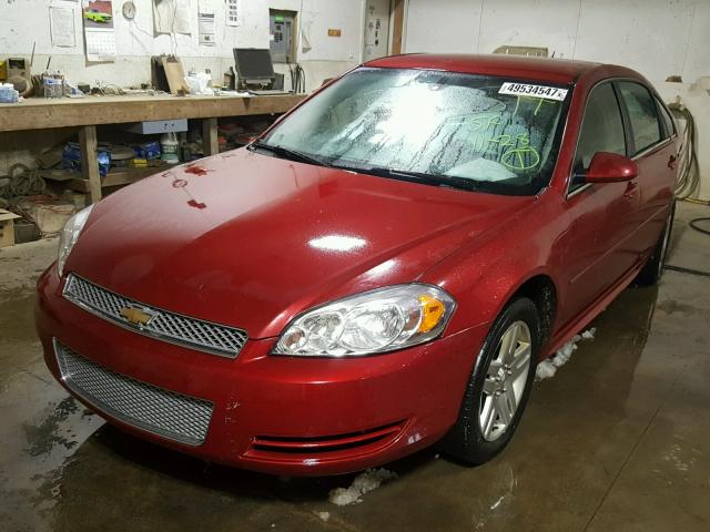 2G1WB5E36C1325399 - 2012 CHEVROLET IMPALA LT RED photo 2