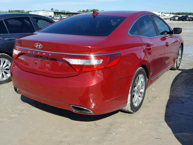 KMHFG4JGXCA127504 - 2012 HYUNDAI AZERA GLS RED photo 4