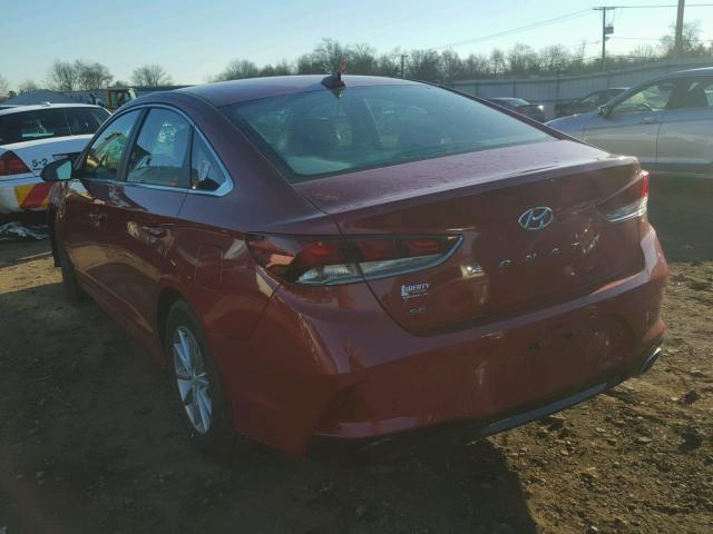 5NPE24AF0JH603870 - 2018 HYUNDAI SONATA SE RED photo 3