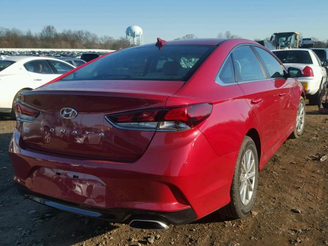 5NPE24AF0JH603870 - 2018 HYUNDAI SONATA SE RED photo 4