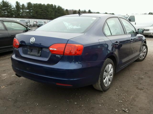 3VWLL7AJ5EM319934 - 2014 VOLKSWAGEN JETTA TDI BLUE photo 4