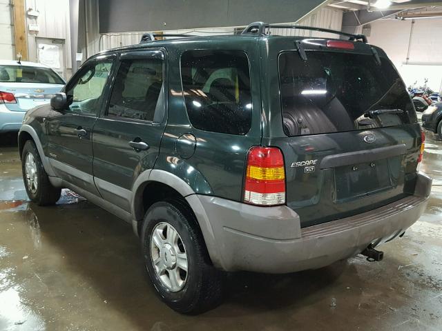 1FMCU04122KC59418 - 2002 FORD ESCAPE XLT GREEN photo 3