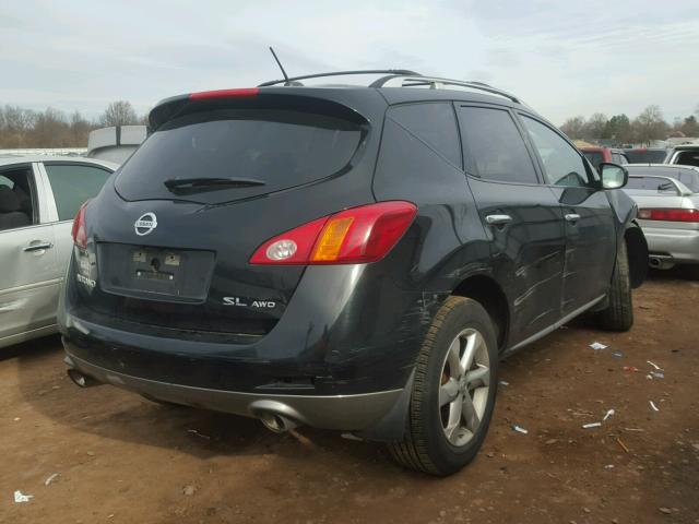 JN8AZ18W59W208978 - 2009 NISSAN MURANO S BLACK photo 4