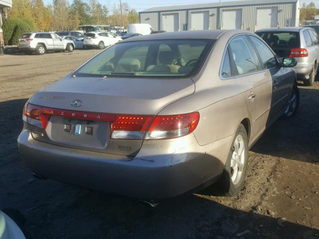 KMHFC46F96A137151 - 2006 HYUNDAI AZERA SE GOLD photo 4