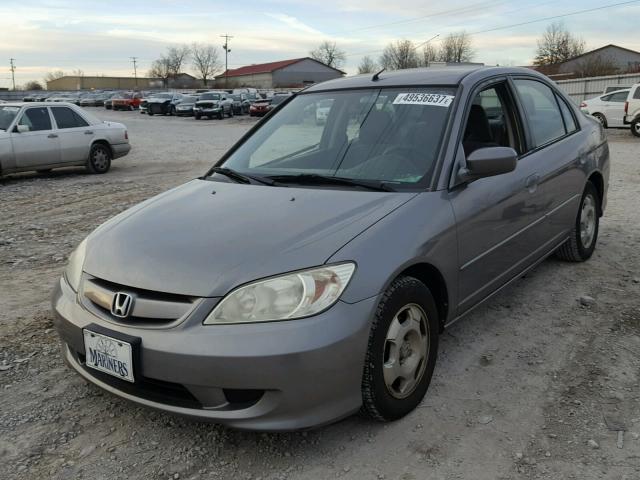 JHMES96685S005604 - 2005 HONDA CIVIC HYBR GRAY photo 2