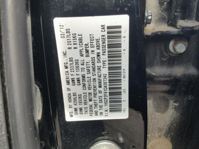 1HGCP2F61CA097340 - 2012 HONDA ACCORD SE BLACK photo 10