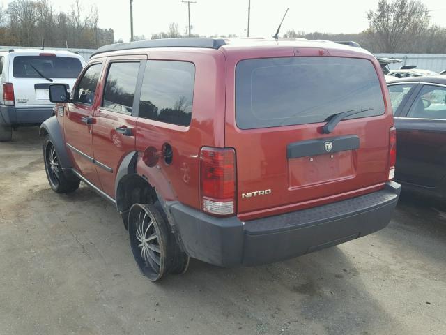 1D8GT28K07W548757 - 2007 DODGE NITRO SXT RED photo 3