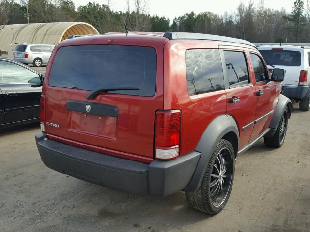 1D8GT28K07W548757 - 2007 DODGE NITRO SXT RED photo 4