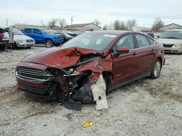 3FA6P0UU8ER218414 - 2014 FORD FUSION S H MAROON photo 2