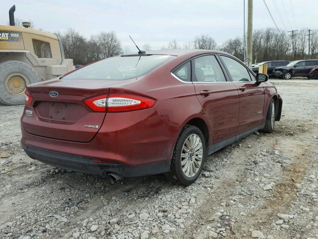 3FA6P0UU8ER218414 - 2014 FORD FUSION S H MAROON photo 4