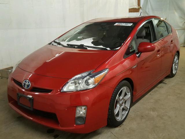 JTDKN3DU1A0174590 - 2010 TOYOTA PRIUS RED photo 2