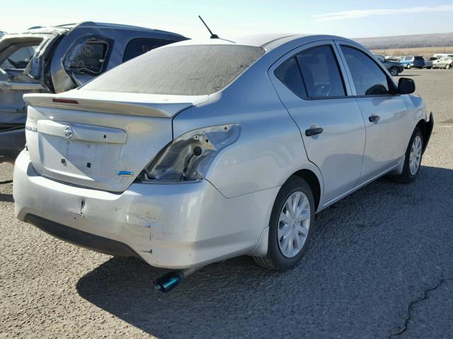 3N1CN7AP7FL873486 - 2015 NISSAN VERSA S SILVER photo 4