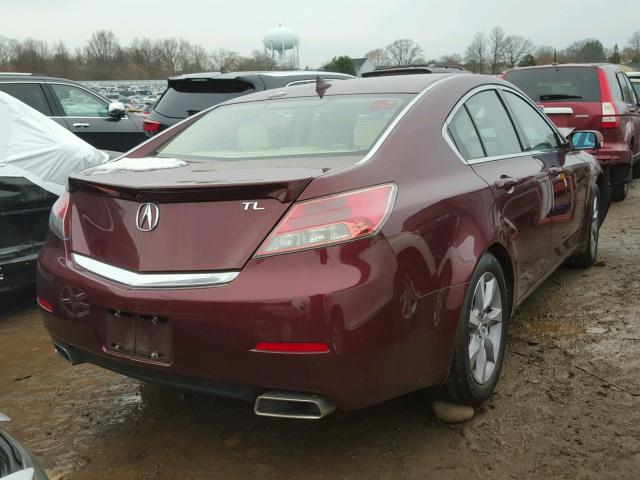 19UUA8F57DA016052 - 2013 ACURA TL TECH BURGUNDY photo 4