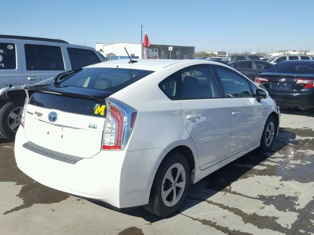 JTDKN3DU6C5477712 - 2012 TOYOTA PRIUS WHITE photo 4