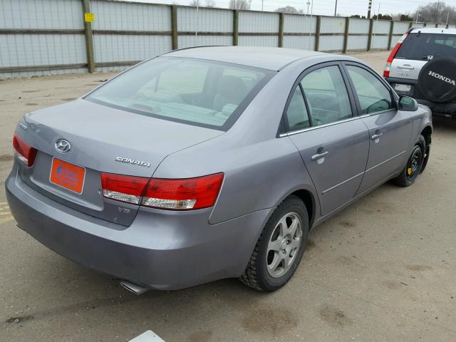 5NPEU46F46H021295 - 2006 HYUNDAI SONATA GLS GRAY photo 4