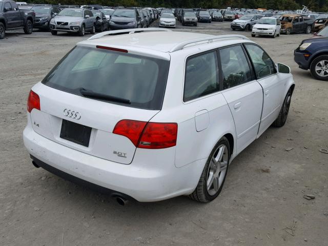 WAUKF78E47A024707 - 2007 AUDI A4 2.0T AV WHITE photo 4