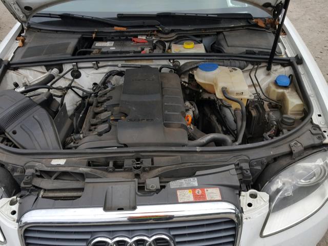 WAUKF78E47A024707 - 2007 AUDI A4 2.0T AV WHITE photo 7