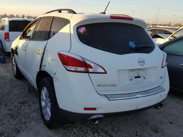 JN8AZ1MUXBW061504 - 2011 NISSAN MURANO S WHITE photo 3