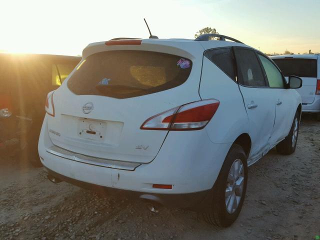 JN8AZ1MUXBW061504 - 2011 NISSAN MURANO S WHITE photo 4