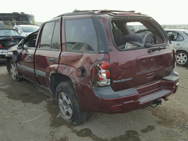 1GNDT13S542292094 - 2004 CHEVROLET TRAILBLAZE MAROON photo 3