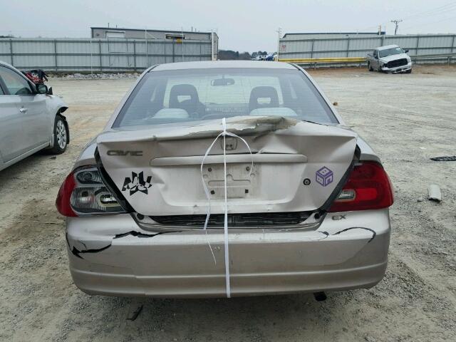 1HGEM21972L023572 - 2002 HONDA CIVIC EX 金色 照片 9