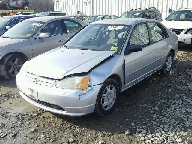 2HGES16522H586905 - 2002 HONDA CIVIC LX SILVER photo 2