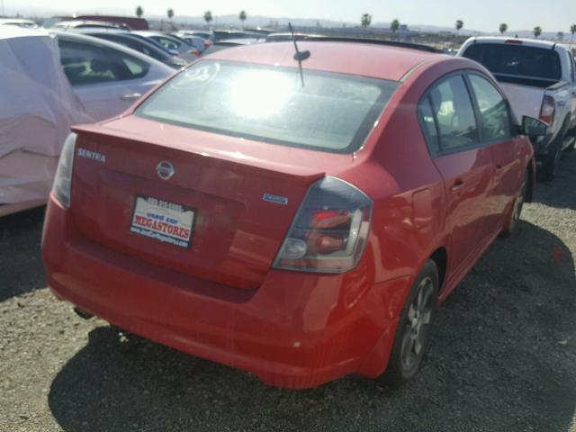 3N1AB6APXCL639526 - 2012 NISSAN SENTRA 2.0 RED photo 4