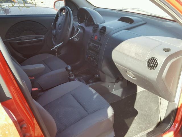 KL1TD66607B731498 - 2007 CHEVROLET AVEO BASE Қызыл фото 5