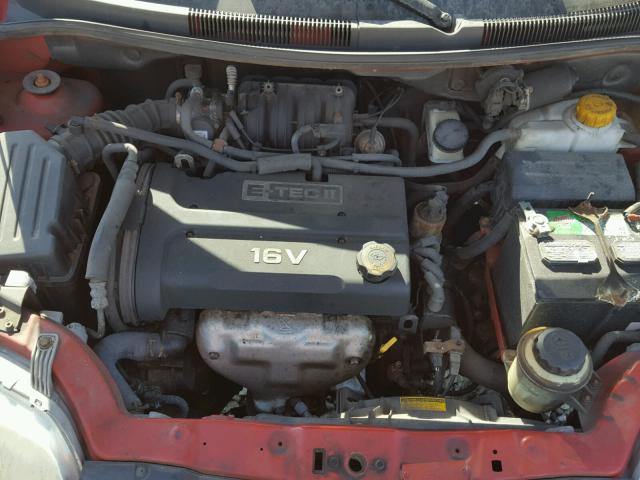 KL1TD66607B731498 - 2007 CHEVROLET AVEO BASE Қызыл фото 7