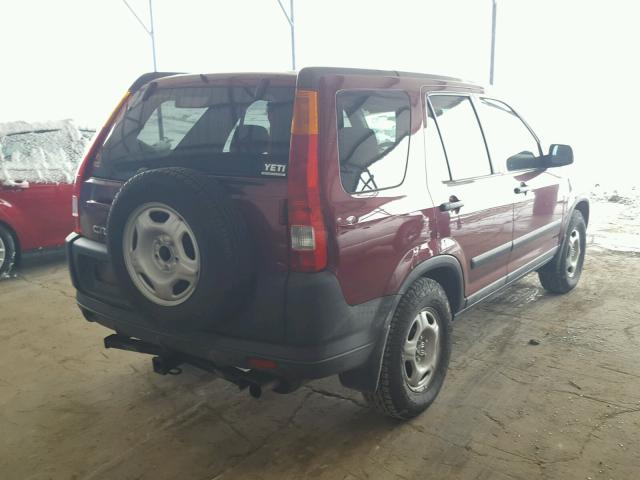 SHSRD684X4U204147 - 2004 HONDA CR-V LX RED photo 4