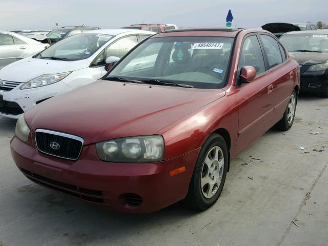 KMHDN45D12U370094 - 2002 HYUNDAI ELANTRA GL RED photo 2