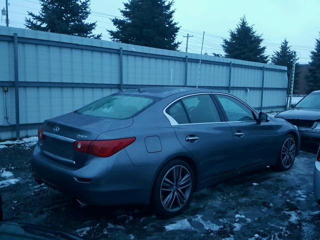 JN1AV7ARXEM702485 - 2014 INFINITI Q50 HYBRID GRAY photo 4