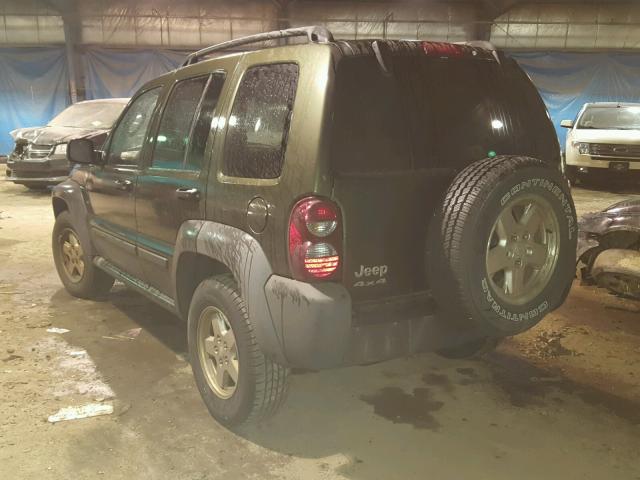 1J4GL48KX6W289729 - 2006 JEEP LIBERTY SP GREEN photo 3