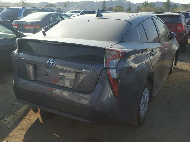 JTDKBRFU4H3033837 - 2017 TOYOTA PRIUS CHARCOAL photo 4