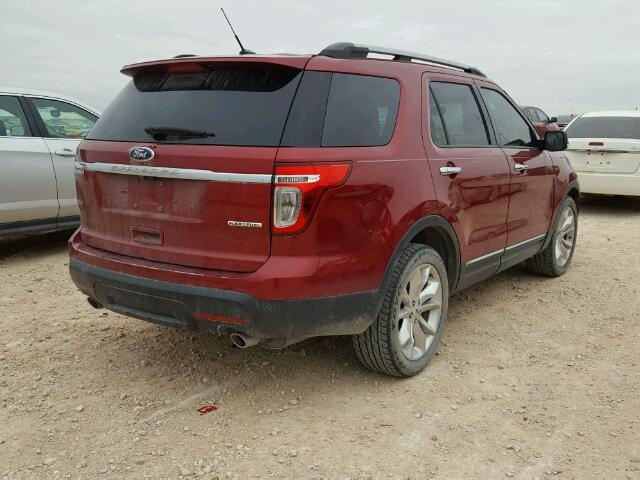 1FM5K7D81DGC69674 - 2013 FORD EXPLORER X RED photo 4