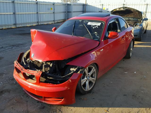 WBAUP7C59AVK77034 - 2010 BMW 128 I RED photo 2
