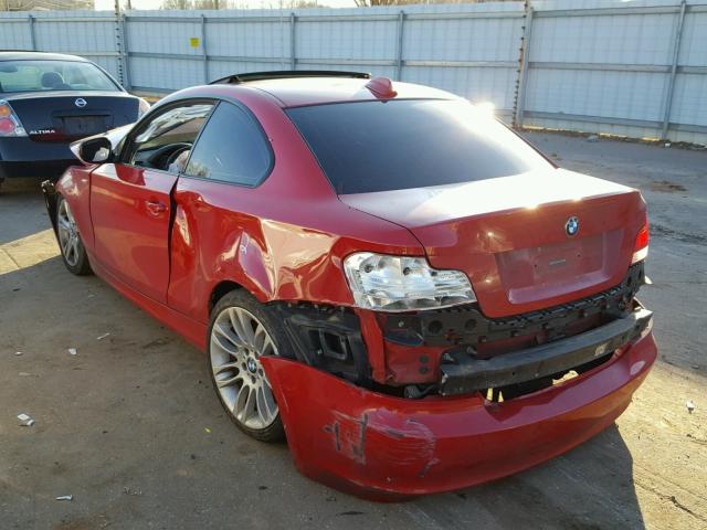 WBAUP7C59AVK77034 - 2010 BMW 128 I RED photo 3