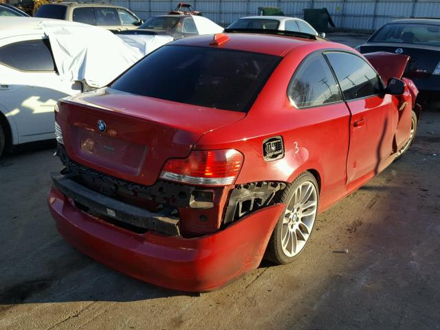 WBAUP7C59AVK77034 - 2010 BMW 128 I RED photo 4